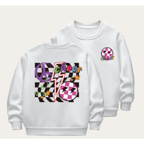 Delia's Kids Toddler Casual Cute Cheer Print Fleece Long Sleeve Sweatshirt - Picture 2 of 5
